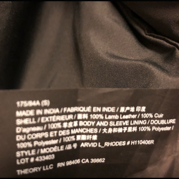 Men’s Theory, arvid lamb skin jacket, soft supple. - Picture 6 of 10